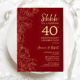 Wedding Anniversary Invitations 25th Silver, 40th Ruby, 50th Gold - View #2