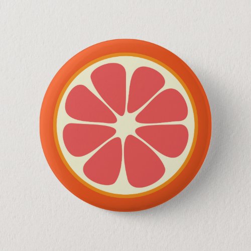 Ruby Red Grapefruit Juicy Sweet Citrus Fruit Slice Button