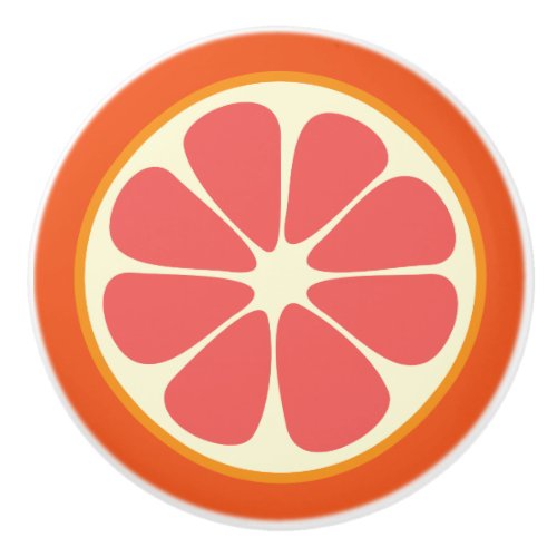 Ruby Red Grapefruit Juicy Sweet Citrus Fruit Slice Ceramic Knob