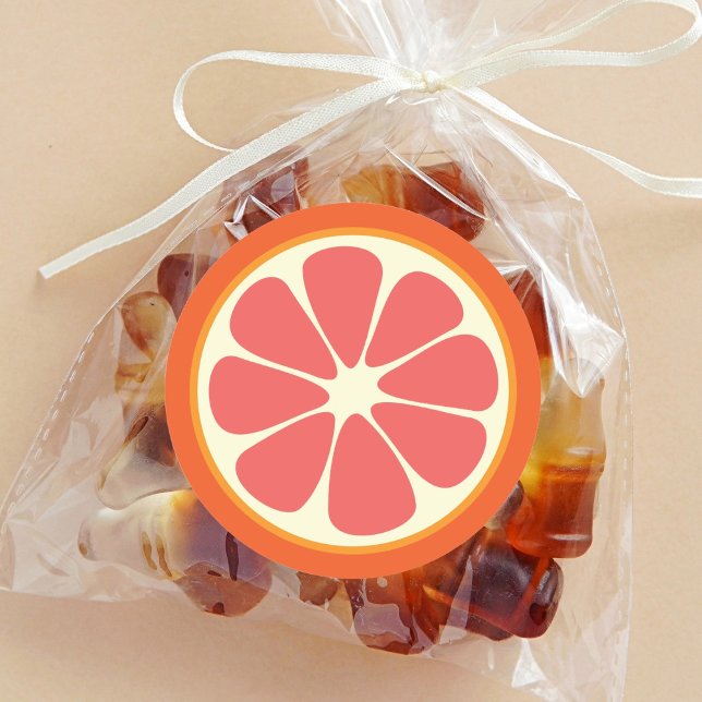 Ruby Red Grapefruit Juicy Sweet Citrus Fruit Slice Classic Round Sticker (Creator Uploaded)