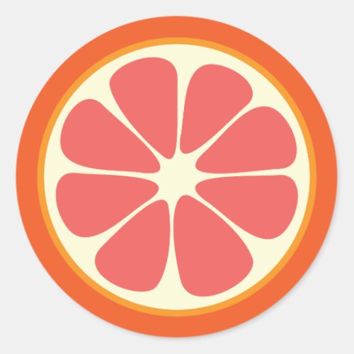 Ruby Red Grapefruit Juicy Sweet Citrus Fruit Slice Classic Round Sticker