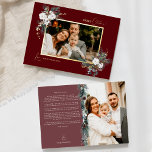 Ruby Red Greenery Vintage Christmas Two Picture Foil Holiday Card<br><div class="desc">Welcome to our enchanting Ruby Red Greenery Vintage Christmas Two Picture Foil Holiday Card design, where vintage charm meets modern elegance. This design features intricate watercolor greenery and subtly elegant calligraphy with simple typography, capturing the essence of traditional coziness and rustic cottage core. With a touch of retro flair and...</div>