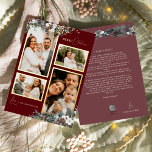 Ruby Red Greenery Vintage Four Photo Collage Foil Holiday Card<br><div class="desc">Welcome to our enchanting Ruby Red Greenery Vintage Four Photo Collage Foil Holiday Card design, where vintage charm meets modern elegance. This design features intricate watercolor greenery and subtly elegant calligraphy with simple typography, capturing the essence of traditional coziness and rustic cottage core. With a touch of retro flair and...</div>
