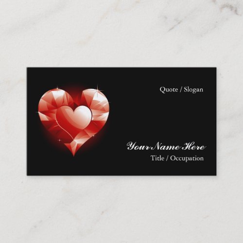 Ruby Red Heart Business Card