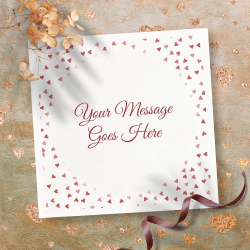 Ruby Red Hearts Wedding Confetti Napkins