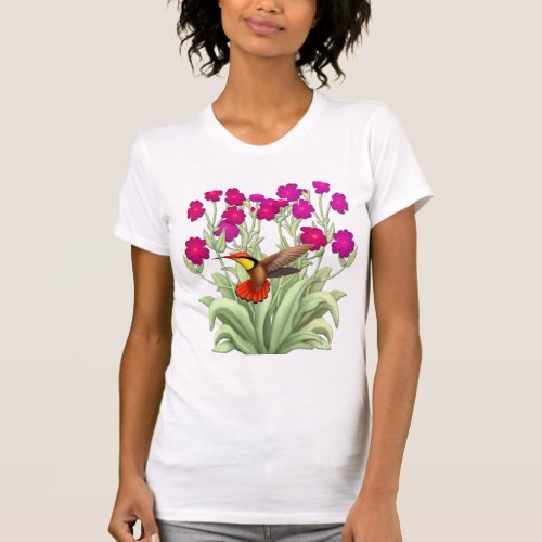 Ruby Red Jungle Hummingbird Ladies T_Shirt