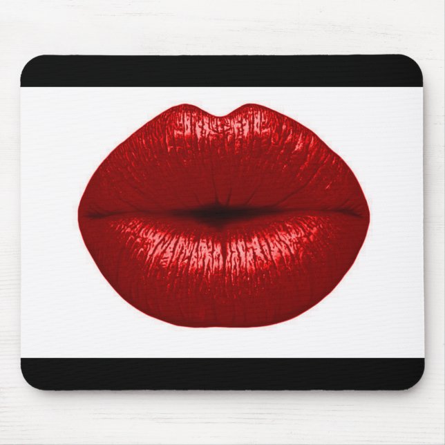 RUBY RED LIPSTICK MAKEUP BEAUTY FASHION SALON LIPS MOUSE PAD (Front)