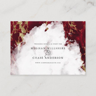 Ruby Red Marbled Watercolor Geode  BarefootBride™ Business Card