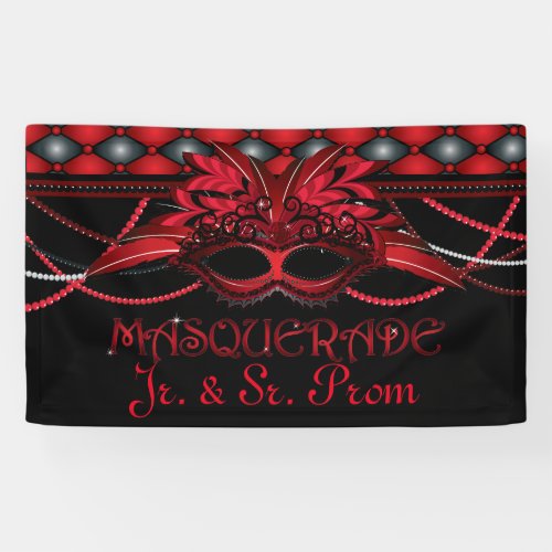 Ruby Red Masquerade Party Banner