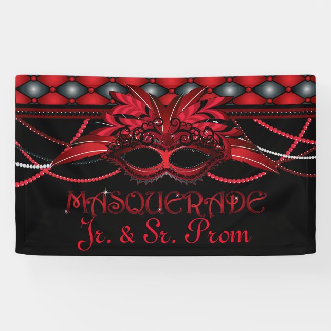 Ruby Red, Masquerade Party Banner (Horizontal)