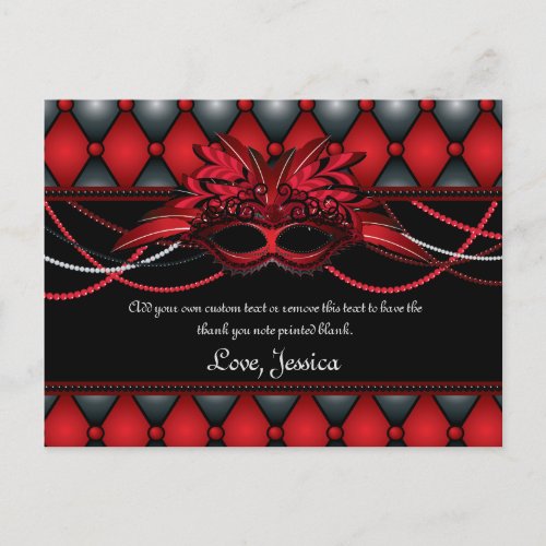 Ruby Red Masquerade Thank You Cards