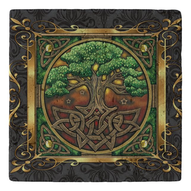 Ruby Red Medieval Witchcraft Trivet (Front)