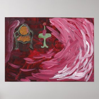 Ruby Red Mixed Media Painting Poster by ebroskie1234 at Zazzle
