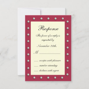 Ruby Red, Off White and Pearls RSVP