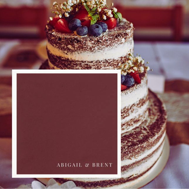 Ruby Red Personalized Cocktail Wedding Napkins (Creator Uploaded)