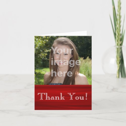 Ruby Red Photo Thank You Note Card