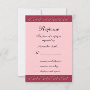 Ruby Red, Pink and Pearls RSVP Card