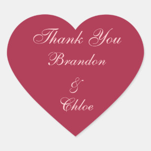 Ruby Red, Pink and Pearls Thank You Sticker