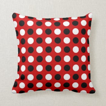 Ruby Red Polka Dots Throw Pillow by SawnsSimplicity at Zazzle