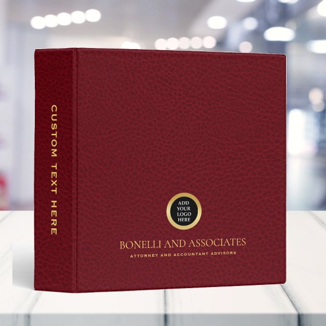 RUBY RED  Professional Round LOGO PRESENTATION 3 Ring Binder (Creator Uploaded)