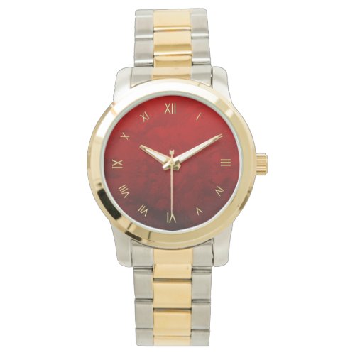 Ruby Red Roman Numeral Design Watch
