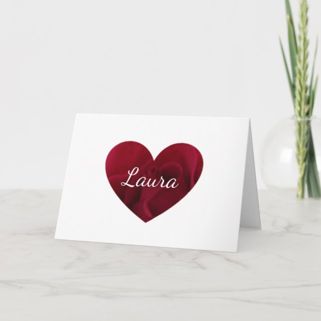 Ruby red rose 40th wedding anniversary wife card (Front)