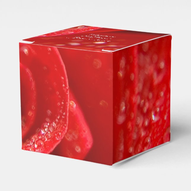 ruby red rose wedding favors favor boxes (Front Side)