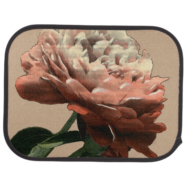 Ruby Red Rose with White Accents Car Floor Mat (Rear)