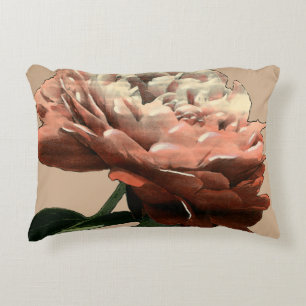 Ruby Red Rose with White Accents Decorative Pillow