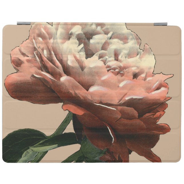 Ruby Red Rose with White Accents iPad Smart Cover (Horizontal)