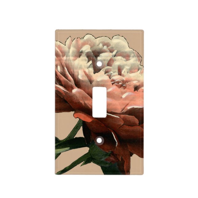 Ruby Red Rose with White Accents Light Switch Cover (Front)