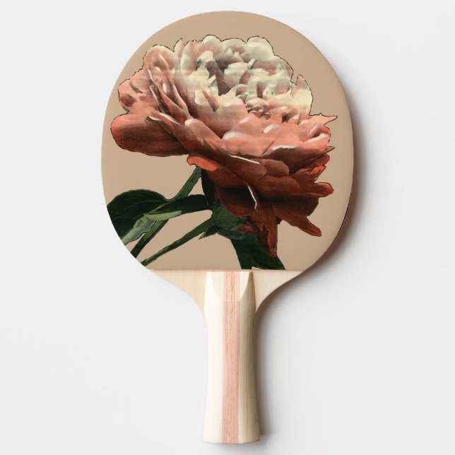 Ruby Red Rose with White Accents Ping Pong Paddle (Front)