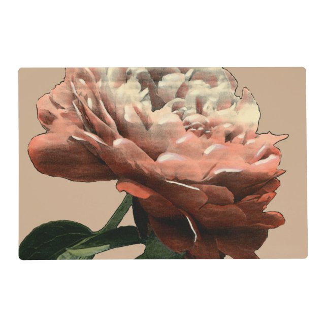 Ruby Red Rose with White Accents Placemat (Front)