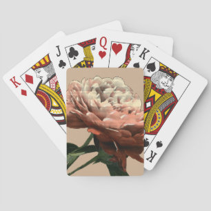 Ruby Red Rose with White Accents Poker Cards