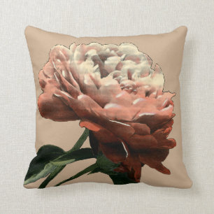 Ruby Red Rose with White Accents Throw Pillow