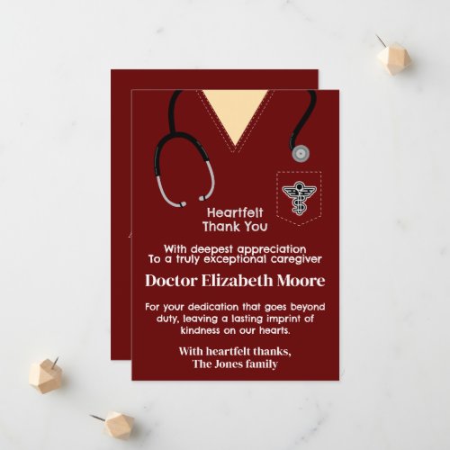 Ruby Red Scrubs Thank You Card