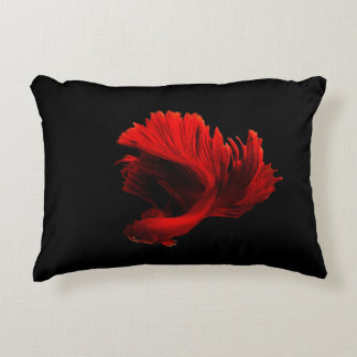 Ruby Red Siamese Fighting Fish Accent Pillow