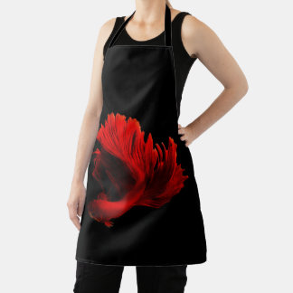 Ruby Red Siamese Fighting Fish Apron