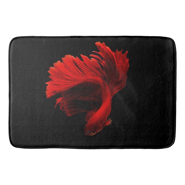 Ruby Red Siamese Fighting Fish Bath Mat (Front)