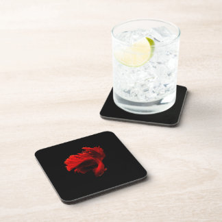 Ruby Red Siamese Fighting Fish Beverage Coaster