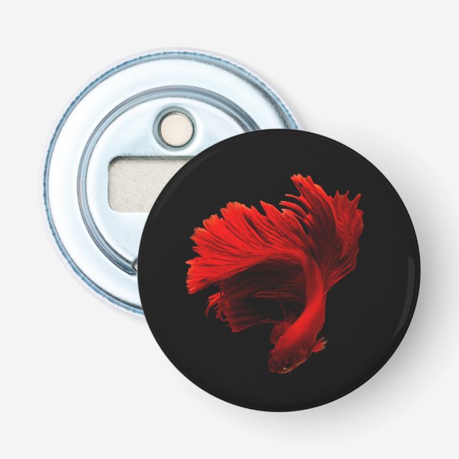 Ruby Red Siamese Fighting Fish Bottle Opener (Front)