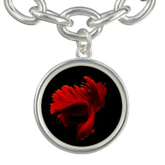 Ruby Red Siamese Fighting Fish Bracelet