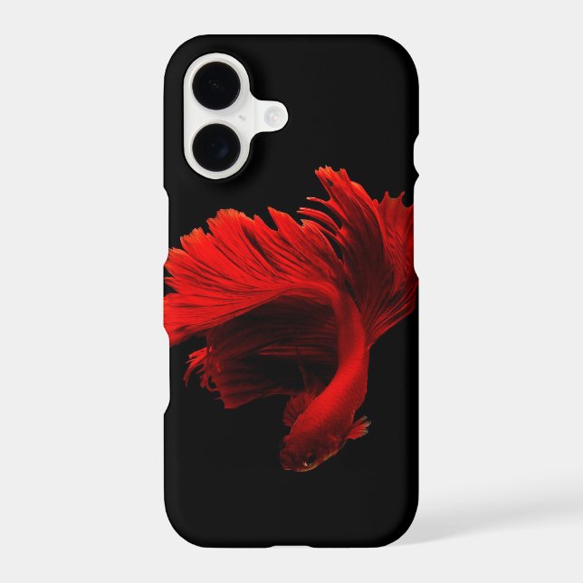 Ruby Red Siamese Fighting Fish Iphone Case (Back)