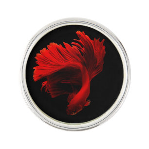 Ruby Red Siamese Fighting Fish Lapel Pin