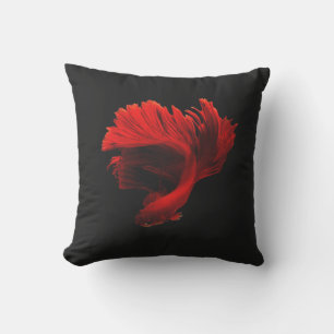 Ruby Red Siamese Fighting Fish Outdoor Pillow