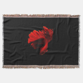 Ruby Red Siamese Fighting Fish Throw Blanket