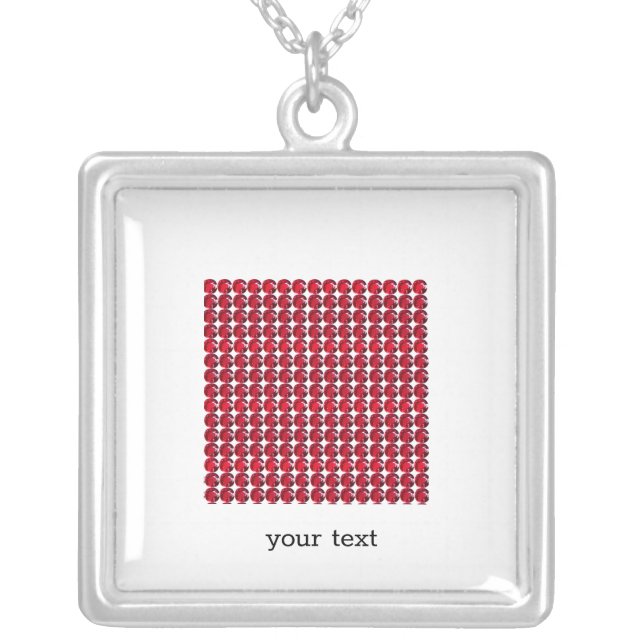 Ruby Red Silver Plated Necklace (Front)