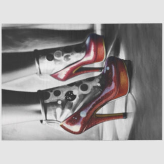 Ruby Red Slippers Monochromatic Decoupage Paper