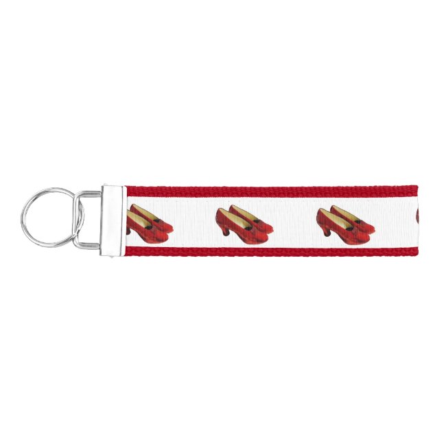 Ruby Red Slippers Shoes Wrist Keychain for Oz fans (Keys on Left)