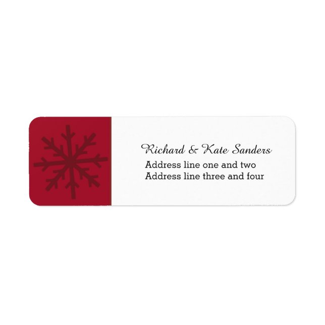 Ruby Red Snowflake Custom Text Label (Front)